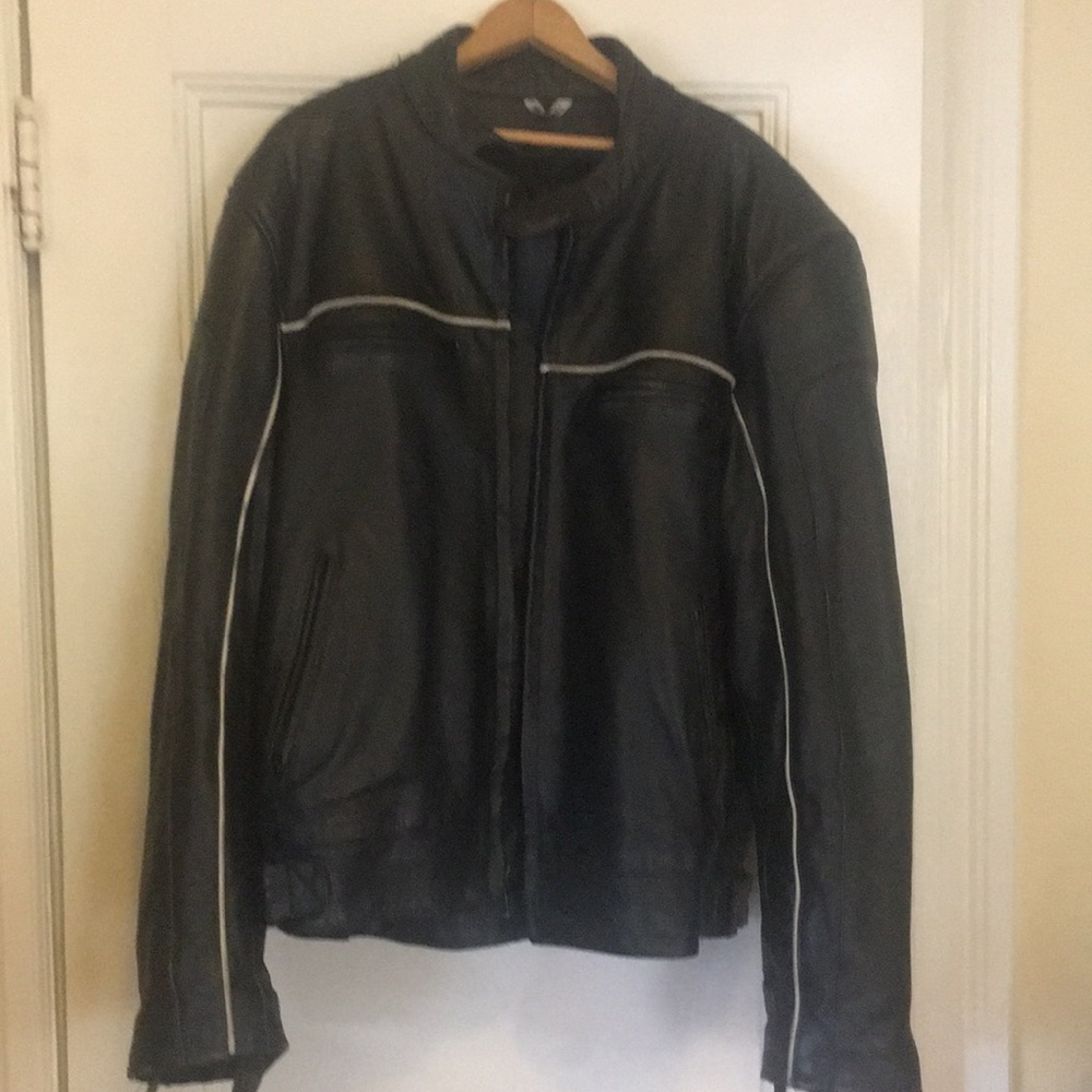 Motercycle leather coat large men’s